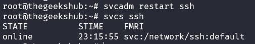 Restarting SSH service in Solaris