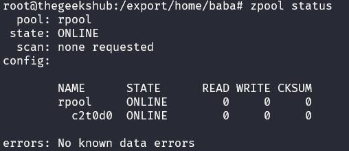 zpool status