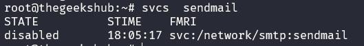 sendmail service disabled -